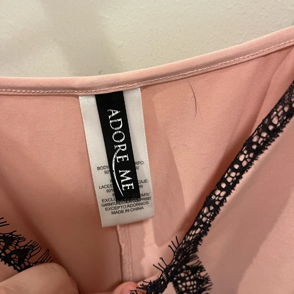 Adoreme Elegant Pink Lace Trim Camisole and shorts pajama set - Picture 2 of 5